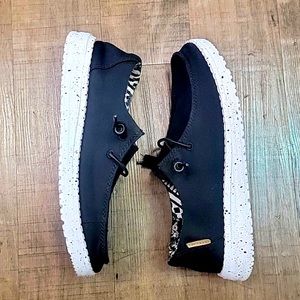 Black Floral Hey Dudes